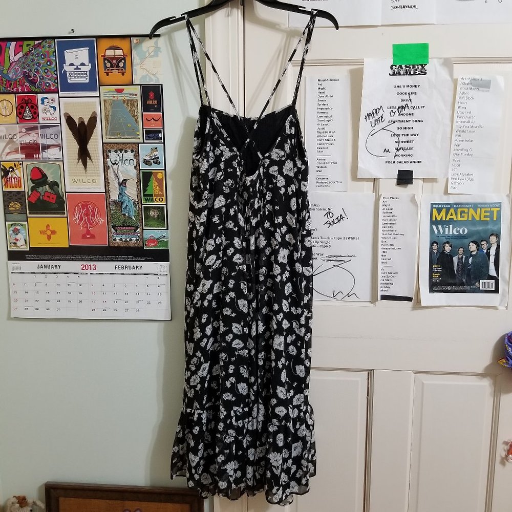 Kimchi Blue dress Small floral print maxi 90's style sleeveless lined chiffon UO - Picture 2 of 11